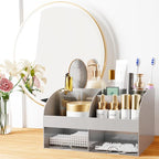 Makeup Organizer with Drawers, Cosmetic Storage for Dresser Vanity and Bathroom Countertop, Beauty Holder for Lipstick Brush,