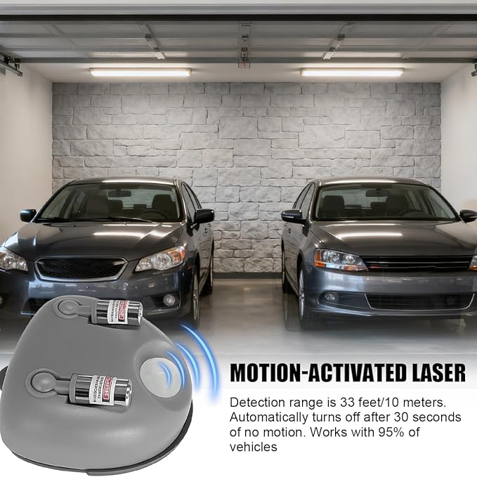 Car Parking Guide Assist Laser Sensor, 360 Degree Adjustable Dual Laser Assist Stop Light Distance Vehicle Parking Aid, Motion Activated Auto Stop Indicator Assistance, Universal Fit