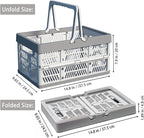 Collapsible Plastic Storage Crate - 20L Folding Organizer Basket Portable Stacking Storage Crate Bin with Handle, for Camping