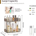 Aveniee Bathroom Counter Organizer Countertop, Makeup Perfume Shelf Storage, 2 Tier Skincare Cosmetic Tray for Dresser Vanity