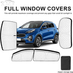 KMF 6pcs Thicken Sun Shades for KIA Sportage 2017-2022 Accessories, Custom Fit Full Car Window Covers for Windshield Side Rear, UV Block and Privacy Blackout for Camping Outdoor