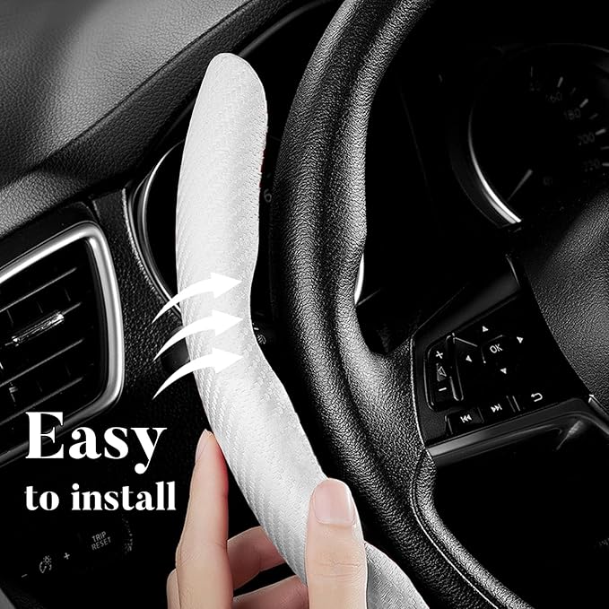 Carbon Fiber Steering Wheel Cover 3pcs Anti-Slip Car