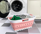 SAMMART 42L (11 gallon) Collapsible Plastic Laundry Basket - Foldable Pop Up Storage Container/Organizer - Space Saving Hampe