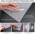 HIDBEA Frosted Window Privacy Film Heat Control UV Blocking, Static Cling Non-Adhesive Reusable Door coverings for Bathroom Home Office (Frosted 23.6 Inch x 13.1 Feet)