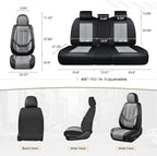 Coverado Car Seat Covers Full Set, Car Seat Protector Waterproof, Nappa Leather Car Seat Cushion, Seat Covers for Cars, Front