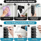 4 Pack Hat Organizer for Baseball Caps, Detachable DIY Hat Rack for Wall Hat Holder Hold up to 44 Hats, Baseball Cap Organize