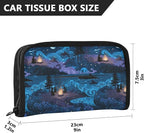 Car Tissue Holder Car Visor Organizer Tissue Box Holder for Car Sun Visor Organizer with Car Vehicle Accessories Essentials Interior for Women Men Blue Moon Campfire Pine Wave