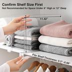 SortNStore Shelf Dividers Purse Organizer for Closet: 6-pack Acrylic Bag Storage Organizer for Handbags, Clutches, Clothes, S