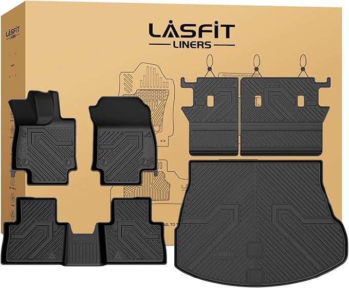 LASFIT Floor Mats for Lexus NX 350/ NX250/ NX 2022-2026 (Not Fit for NX350h/ NX450h+),All Weather Cargo Mats TPE Floor Liners&Backrest Mats for NX 350 Accessories, Trunk&Cargo Liners for NX 250