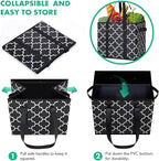 WISELIFE Reusable Grocery Bags 6-Pack Foldable Washable Large Storage Bins Basket Water Resistant Shopping Tote Bag Black