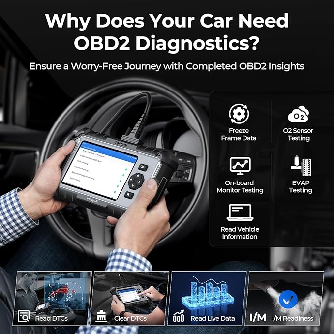 TOPDON AD500 OBD2 Scanner Car Code Reader Scan Tool, Engine ABS SRS Transmission Diagnostics Tool,
