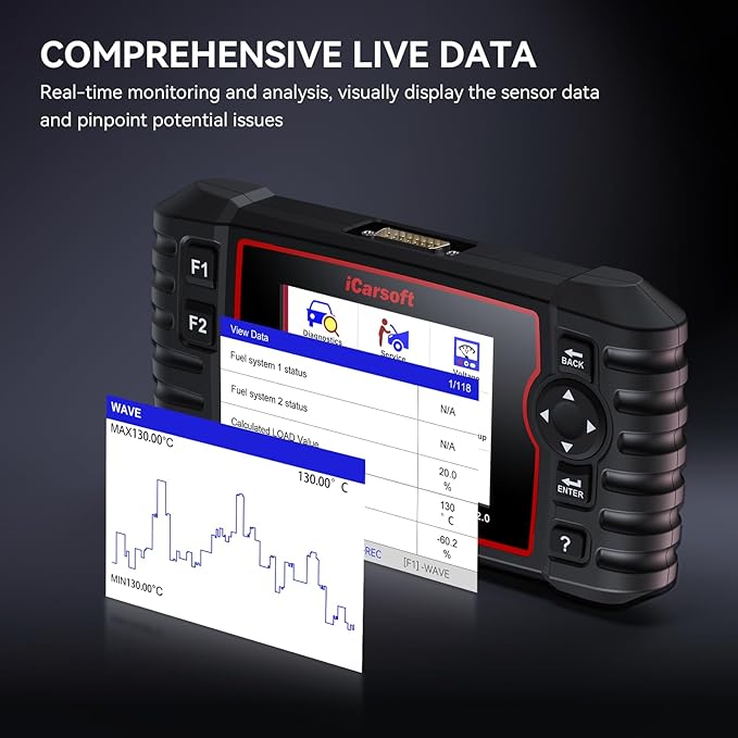 iCarsoft MB V2.0 for Mercedes Benz OBD2 Scanner, Full System Diagnostic Scan Tool, 8 Resets Auto VIN,