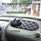 Multifunctional Car Anti-Slip Mat,Car Anti Slip Mat Phone Holder, with Temporary Parking Number, 360° Rotating Adjustable Uni