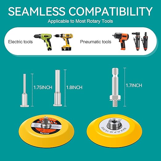133 Pcs Drill Sanding Disc Attachment Polishing Kit, 3 Inch Headlight Restoration Kit, Wet Dry Hook and Loop Sandpaper Buffin