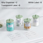 TIPGO Glass Qtip Holder Dispenser for Bathroom - 10 oz Clear Canister Apothecary Jar for Cotton Swabs, Balls, Pads, Floss Pic