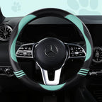 HighnessHwoo Car Steering Wheel Covers for Women Girl Padded Carbon Fiber PU Leather Cute Cartoon Auto Interior Accessories f