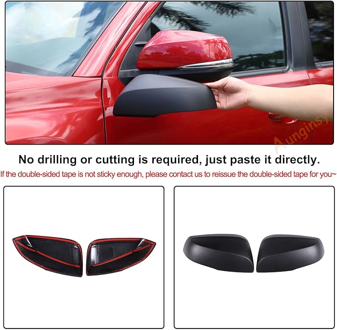 Aunginsy Door Rear View Mirror Cover Cap Compatible with 2016-2023 Toyota Tacoma TRD Off Road, TRD Pro, TRD Sport, Limited & Trail Special Edition Molding Trim Exterior Accessories (With Turn Signal)