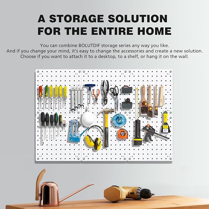 6Pcs Peg board, Pegboard Wall Organizer Panels, Wall Mount Display Small Pegboard Kits, Pegboard, Peg Boards for Wall Craft R