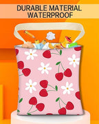 Car Trash Can, Durable Hanging Car Trash Garbage Bag, Cute Automotive Garbage Cans Organizer, Cute Pink Cherry