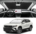 Custom Fit Windshield Sun Shade for VW Taos 2022-2026, Blocks UV & Heat, Front Window Sunshade Accessories, Easy Fold & Store Keep Your Car Cooler