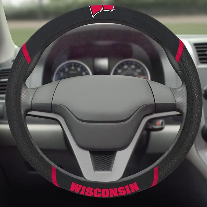 FANMATS NCAA Unisex-Adult Embroidered Steering Wheel Cover