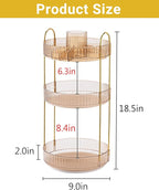 Asayuee 360 Rotating Makeup Organizer,3 Tier Large Capacity Make Up Organizers and Storage,Skincare Perfume Vanity Organizers