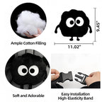 Car Headrest Pillow 2PCS Cute Big-Eyed Sprite Car Headrest Pillows Travel Neck Pillow Comfortable Neck Support - Plush Comfort Neck Cushions for Cars, Home & Office