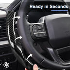 Steering Wheel Cover for Ford F150 2021-2025/ F-150 Lightning 2022-2025/ F250 F350 F450 F550 2023-2025/ Ford Expedition 2022-2024 Car Steering Wheel Cover Protector Accessories for Ford(Glossy Black)