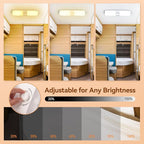 RV Lights Interior 1700LM，3 Color 12V Volt Led Light, Super Bright 120 LEDs Dome Light Fixture for RV Accessories/Camper/Car/Trailer/Boat(Crystal Finish/(Cold +Warm+Natural Light) 2PCS)