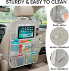 BALEINE Backseat Car Organizer, Back Seat Car Organizers and Storage, Kick Mats Back Seat Protector, Travel Accessories for Most Automotive (1 Pack, Beige)