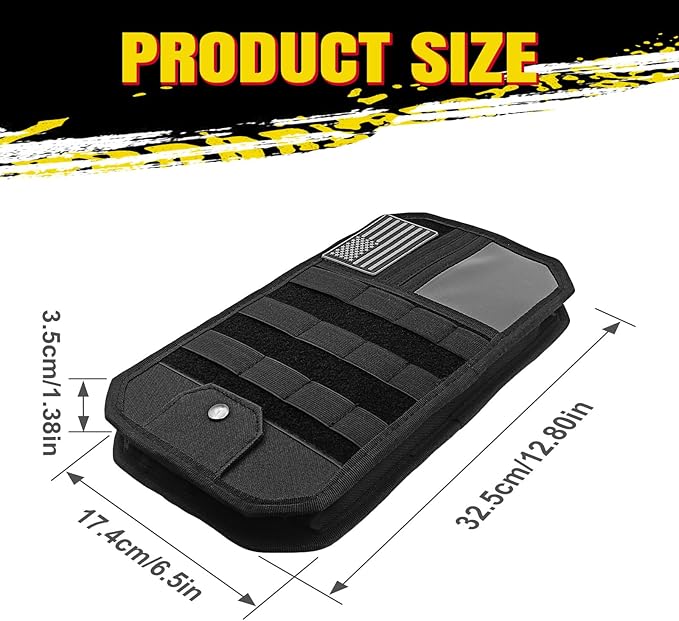 Car Sun Visor Organizer with Panel, Universal Multi-Pocket Storage, Zipper Compartments & Glasses Clip for Cars, SUVs & Trucks