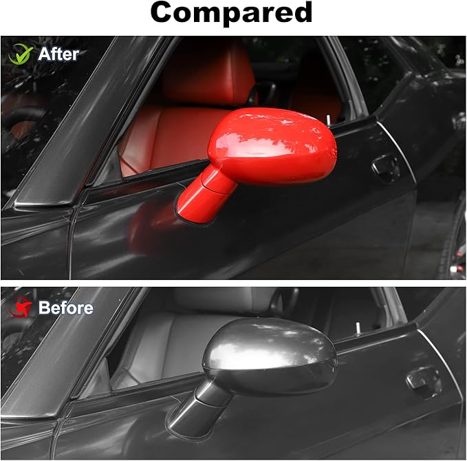 Voodonala for Challenger Rearview Mirror Cover Side Mirror Trim Shell Cover Decoration Trim for 2009-2024+Dodge Challenger Exterior Accessories ASB Red, 11pcs