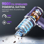 KMM Handheld Car Vacuum Cleaner, 9000PA Vacuum Cleaner & Air Duster, 120W High Power Vacuum Portable Cordless, Hand Held Vacu