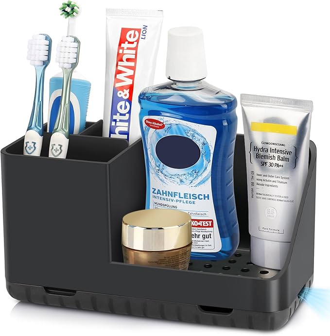 PARKMANI Toothbrush Holders for Bathrooms, Kids Electric Toothbrush and Toothpaste Holder, Toothbrush Organizer with Drainage