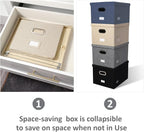 File Organizer Collapsible Storage Box for Office File Box with Lids Document Organizer for Office and Home Easy Slide Durabl