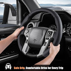 Aimato Customized Steering Wheel Cover for Toyota Tacoma 2012-2023/4Runner 2010-2024/Tundra 2014-2021/Sequoia 2014-2022 Thin,Anti-Slip,Scratch-Resistant Exclusive Car Accessory for Toyota