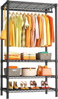 Ulif H4 Portable Closets, 4-Tier Metal Clothes Garment Rack for Bedroom and Cloakroom, Clothing Closet Storage and Organizer 