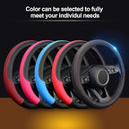 LABBYWAY Steering Wheel Cover, Universal Fit 15 Inch Microfiber Leather Car Wheel Protector, Anti-Slip, Black