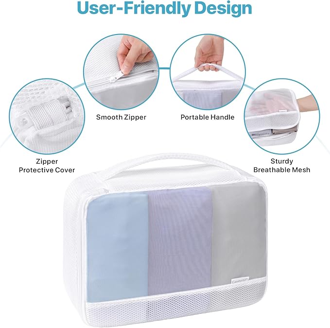 Cambond Mesh Packing Cubes for Travel Women - Lightweight Travel Bags Luggage Packing Organizer Travel Cubes for Suitcase wit