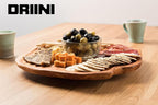 Driini Premium Handmade Root Wood Lazy Susan Turntable Organizer - Rustic Wooden Serving Platter Cheese Board (12")