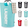 Caroeas 100L Laundry Basket,Large Laundry Hamper, Laundry Bag with Padded Handles, Clothes Hamper Stands Up Well, Collapsible