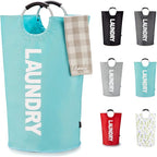 Caroeas 100L Laundry Basket,Large Laundry Hamper, Laundry Bag with Padded Handles, Clothes Hamper Stands Up Well, Collapsible
