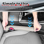 Aokdom 2026 2PCS Upgraded Car Seat Gap Filler with Fixing Ring,Elastic Car Gap Filler to Avoid Dropping Cell Phones/Keys,Essential Cars Gaps Seat Fillers Cars Accessories (Light Beige)