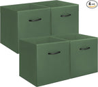 StorageWorks Green Storage Cubes, 13x13 Storage Cube Bins with Handle, Cube Storage Organizer Bins for Shelves and Closet, Co