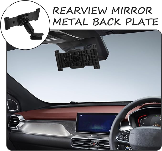 1 Set Dash Cam Mirror Mount Rear View Mirror Back Plate Panel Car Rear View Camera Mount Kit for 5.5" - 12" Rearview Mirror Dash Cams