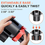 2-in-1 Car Cup Holder Expander, Upgraded Cup Adapter for Car with Offset Option,Phone Holder - Adjustable Base,Versatile Car 