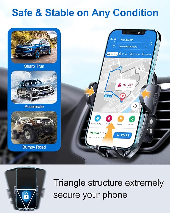 vanva Universal Air Vent Car Mount, [ Big Phones & Thick Case Friendly ] Cell Phone Holder for Car Hands Free Clamp Cradle Vehicle fit for All Apple Smartphone