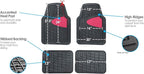 FH Group Premium Liners Tall Channel Trimmable All Weather Rubber Full Set Car Floor Mats (Pink) w. Trimmable All-Season Cargo Liner (Black) - Universal Fit for Cars Trucks and SUVs