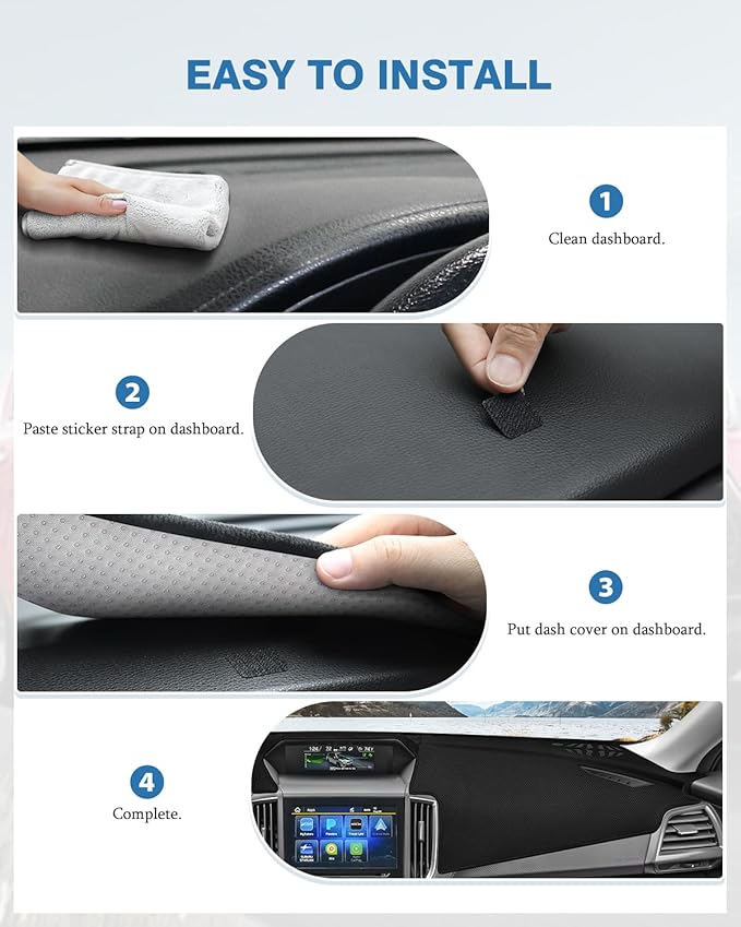 FIILINES Dash Cover for Subaru Forester 2019-2024 Dashboard Mat Dash Cover Sunshade Nonslip Mesh Protector Reduce Glare Black