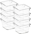 8 Pack Drawer Organizer - 3" X 3" Clear Acrylic Storage Bins with Non-Slip Pads, Versatile Desk Tray for Makeup, Jewelry, Kit